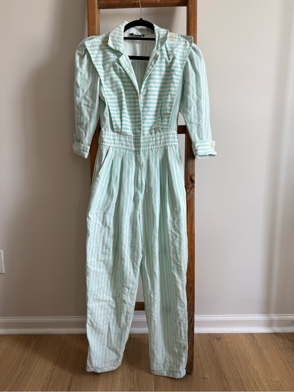 Light Mint Vintage Striped Jumpsuit
